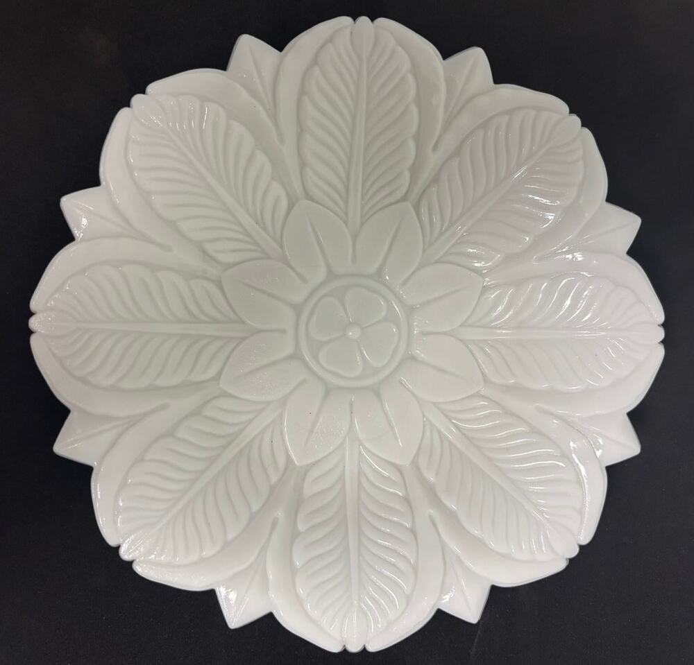 Vintage Indiana Glass Lily Pons White Milk Glass Flower Plate French County